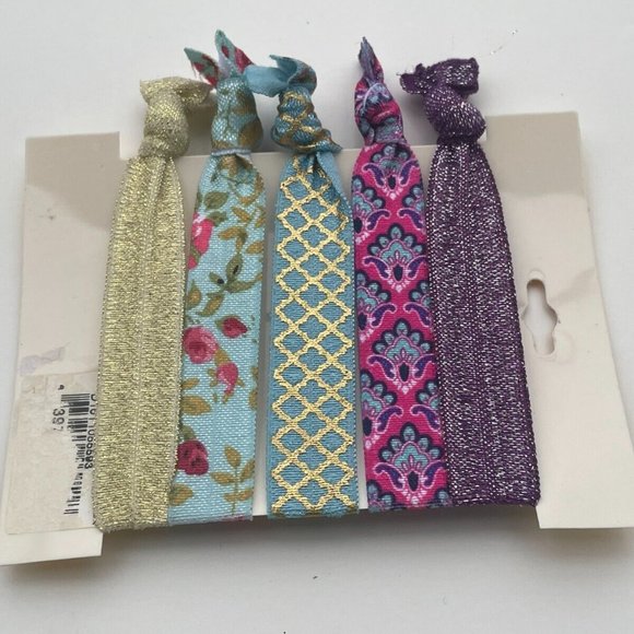 France Luxe L.Erickson Women Hair Ties Set of 5 Hair Pony Multi color Pony Tails - Picture 6 of 8